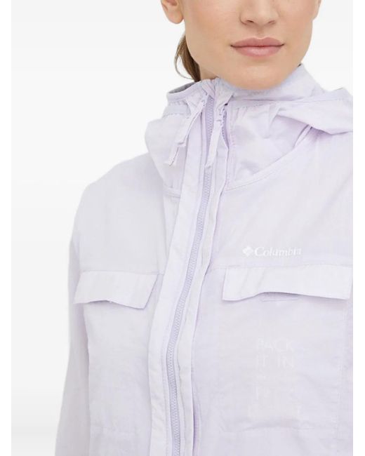 Chaqueta con cremallera y capucha Columbia de color White
