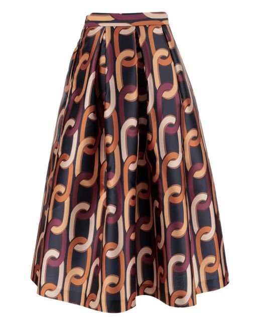 Lunatica Milano Blue Luna K Chain Pleated Midi Skirt