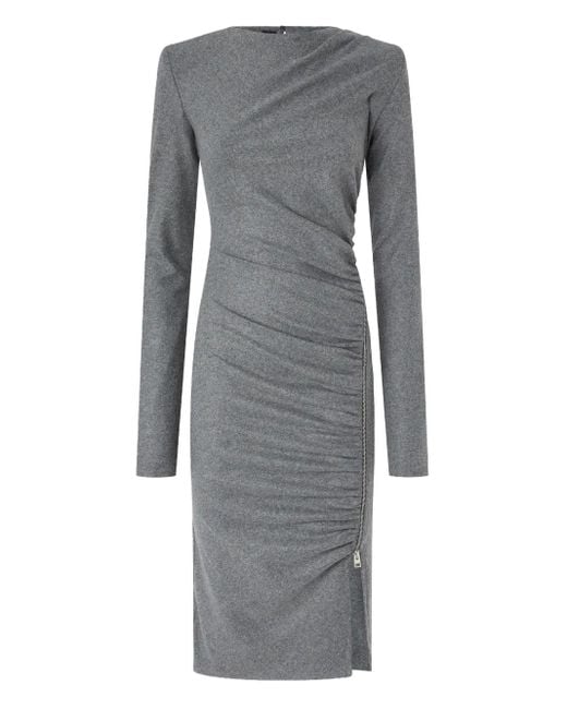 Pinko Jurk Met Ruches in het Gray