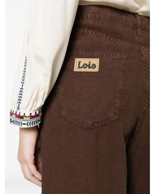 Lois Brown High-Waisted Trousers
