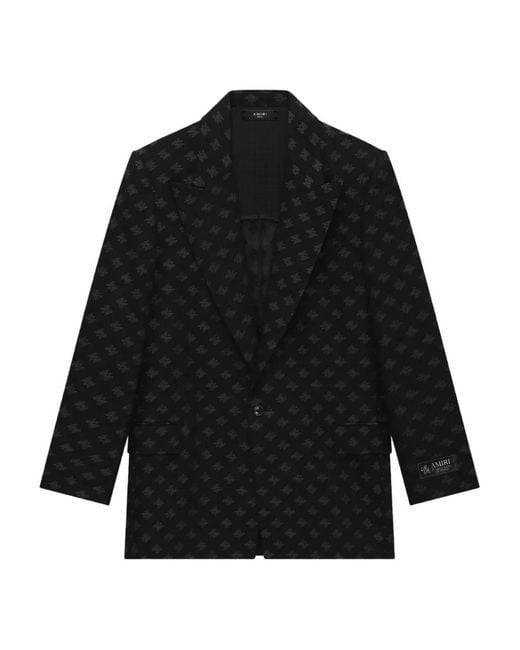Amiri Black Logo-Pattern Blazer for men