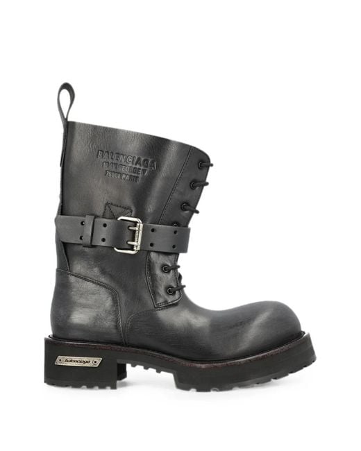 Balenciaga Black Venom Lace-Up Boots for men