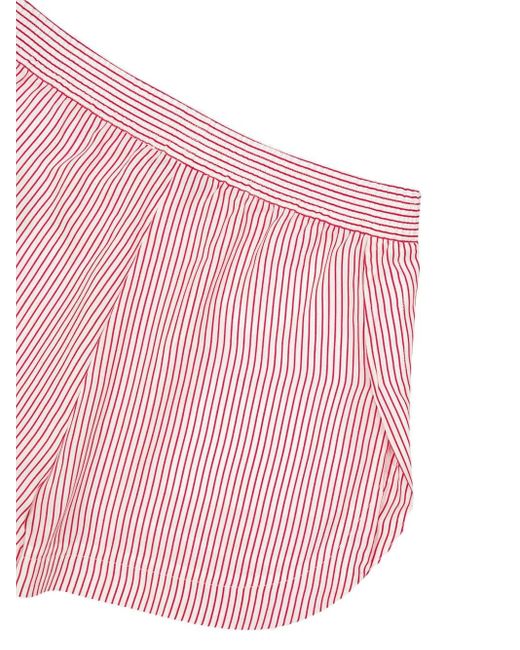 Stella McCartney Pink Gestreifte Shorts aus Seide