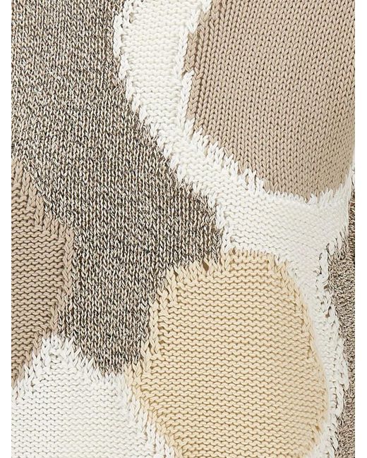 Kangra White Sequin-Embellished Patchwork Sweater