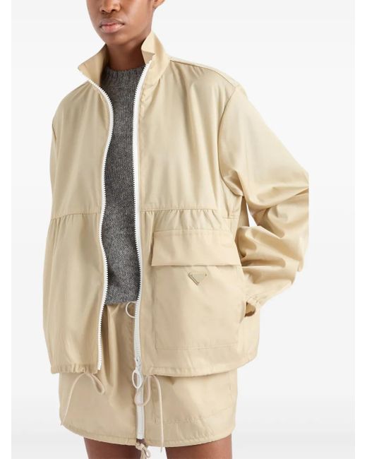 Prada Re-Nylon Bomberjack in het Natural