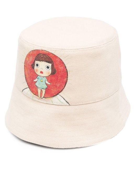 Stella McCartney X Yoshitomo Nara Graphic-print Bucket Hat in Pink | Lyst