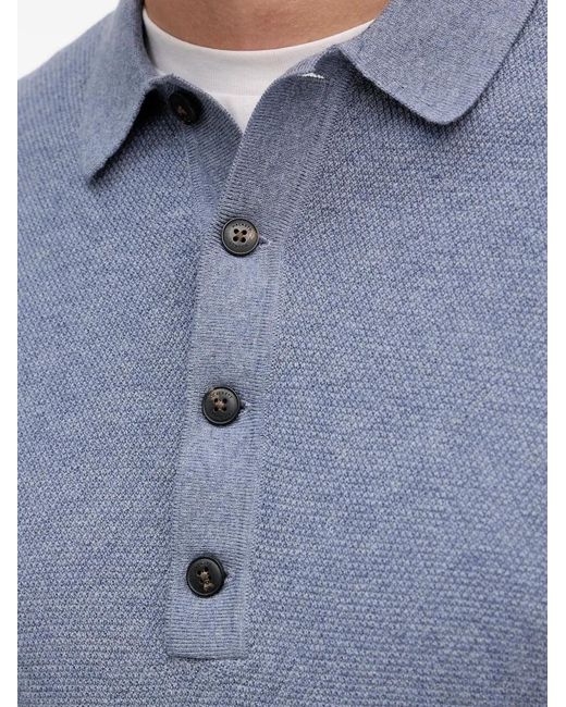 Hackett Blue Button-Fastening Polo Shirt for men