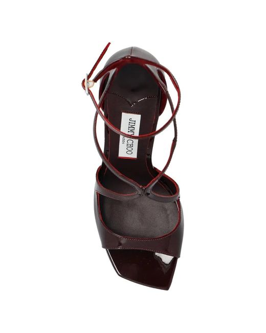 Jimmy Choo Black 95M Azia Leather Heeled Sandals