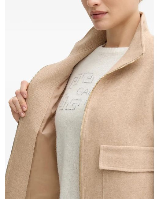 MARC AUREL Natural Zip-Up Cropped Jacket