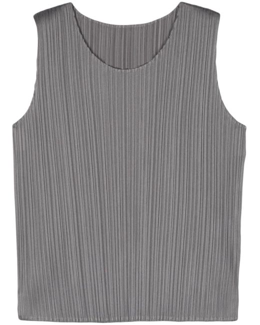 Pleats Please Issey Miyake Gray Monthly Colors March Tank Top
