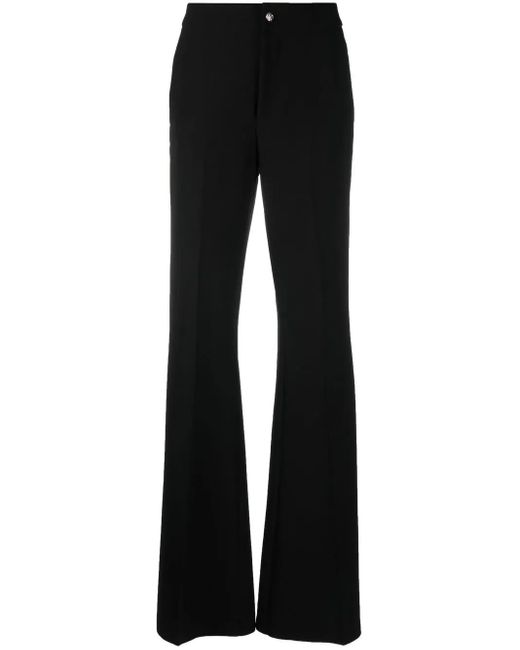 Philipp Plein Black Mid-Rise Flared Trousers