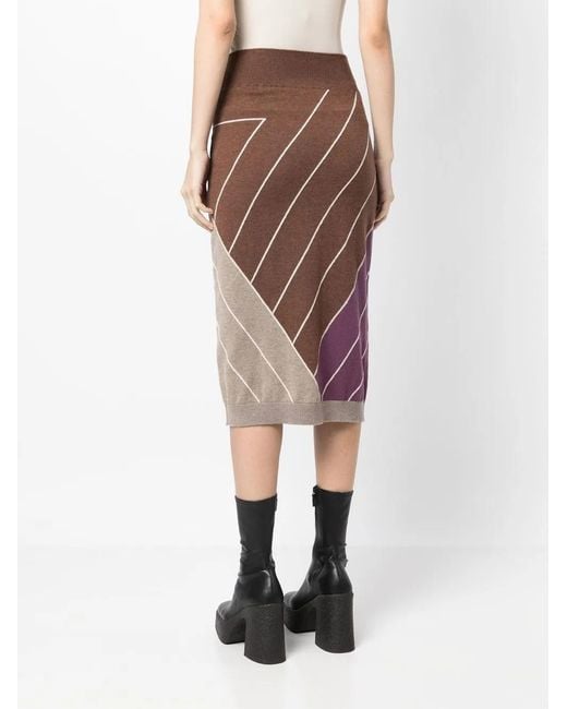 Stella McCartney Purple Knitted Geometric-Pattern Skirt