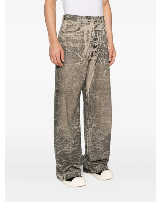 Rick Owens Gray Distressed Cotton Jeans for men