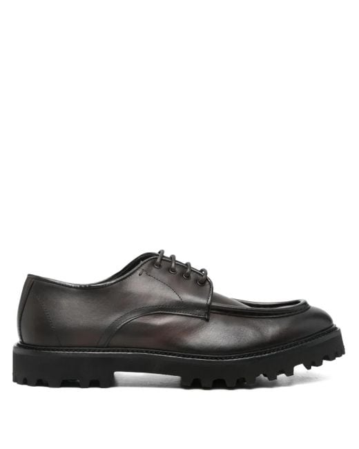 F.LLI RENNELLA Black Leather Derby Shoes for men