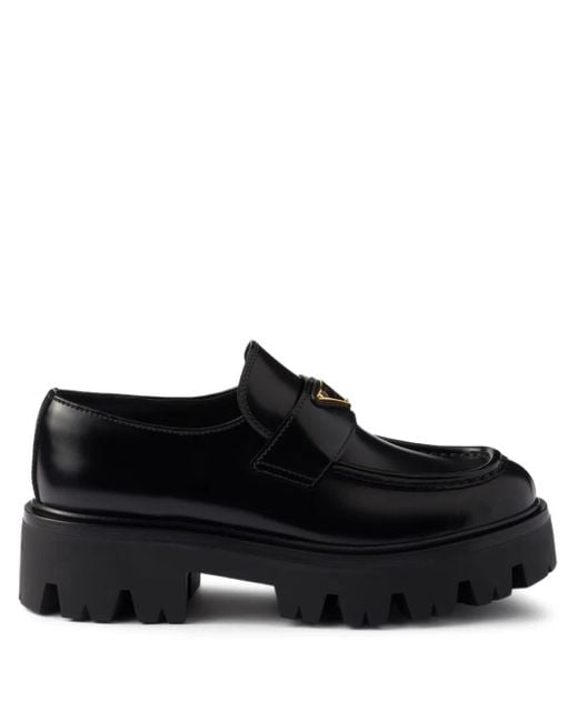 Prada Black Leather Loafers