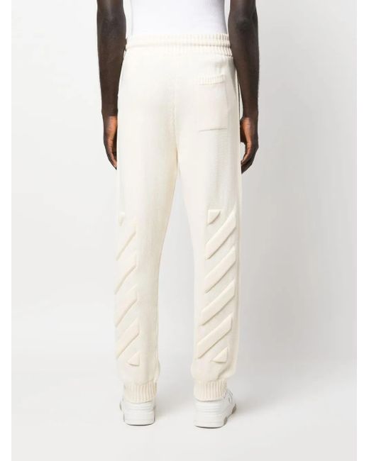 メンズ Off-White c/o Virgil Abloh Diagストライプ ニットトラックパンツ White