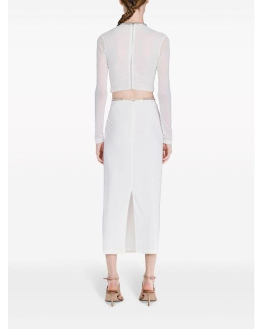 Dion Lee White Barball-rope Jersey Midi Skirt