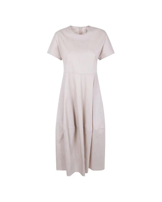 Liviana Conti White Panelled Crew-Neck Dress