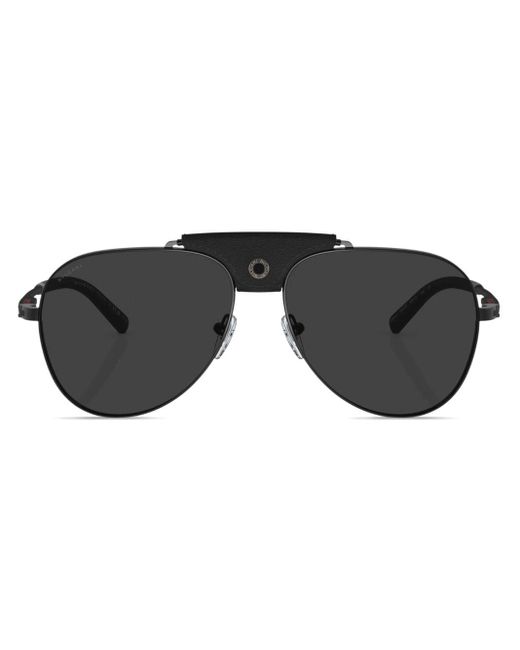 BVLGARI Black Pilot-frame Tinted-lenses Sunglasses for men
