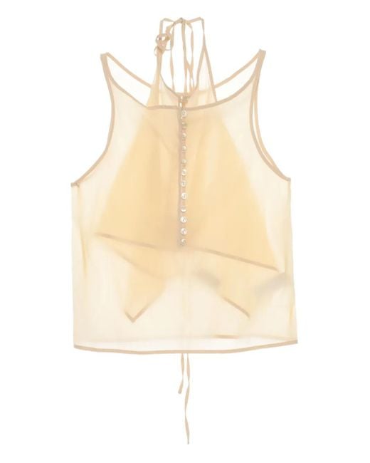 Low Classic White Semi-Sheer Top
