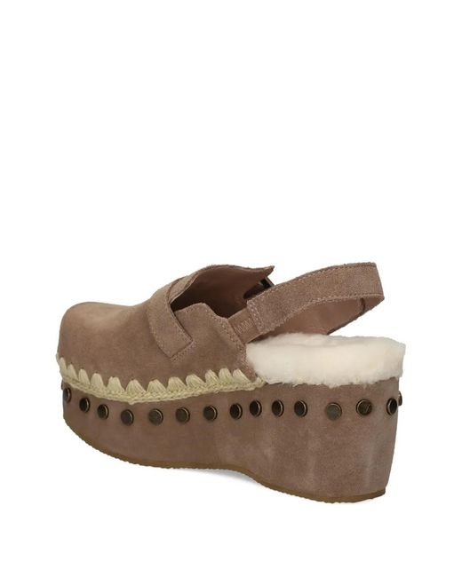 Mou Brown 67Mm Stud-Embellished Mules