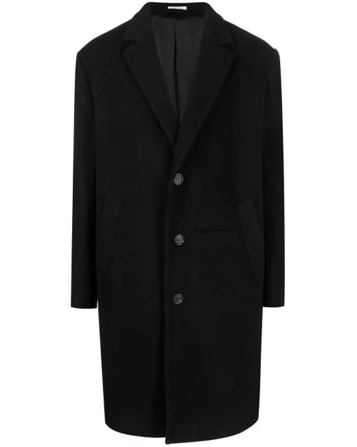 McQueen Black Raglan Sleeves Coat for men