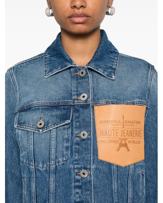 Jean Paul Gaultier Blue Logo-Debossed Jacket