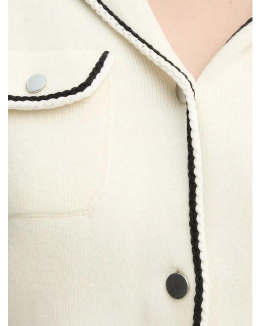 Theory Natural Piped-Trim Cardigan