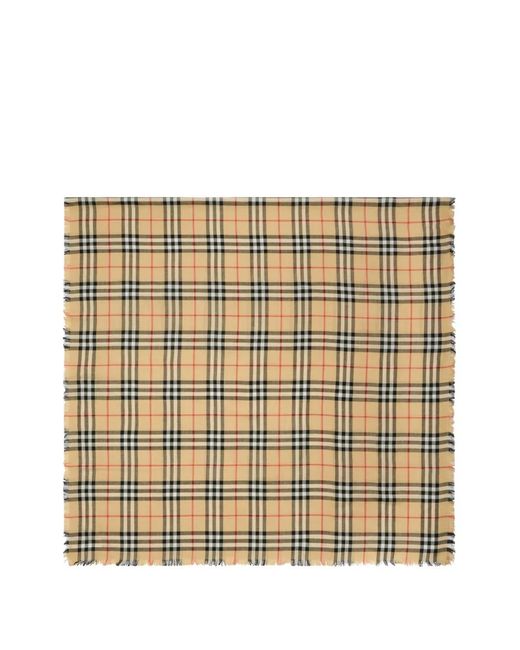 Burberry Metallic Check Cashmere-Silk Scarf