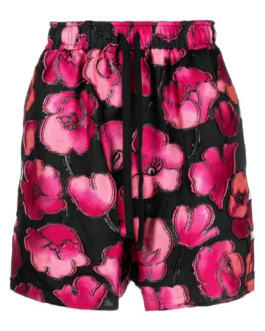 4SDESIGNS Red Short Ample À Fleurs for men