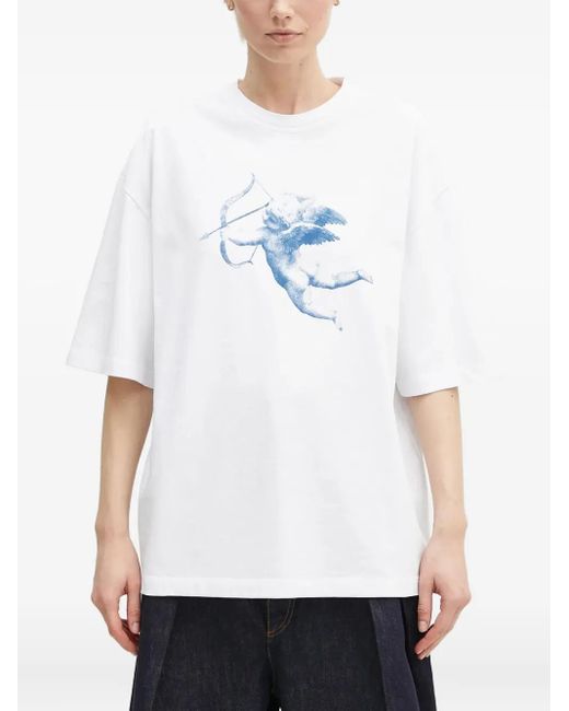 Camiseta con estampado de cupido Fiorucci de color White