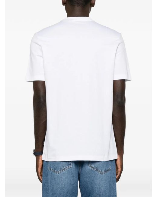 Boss White C-Thompson Logo-Patch T-Shirt for men