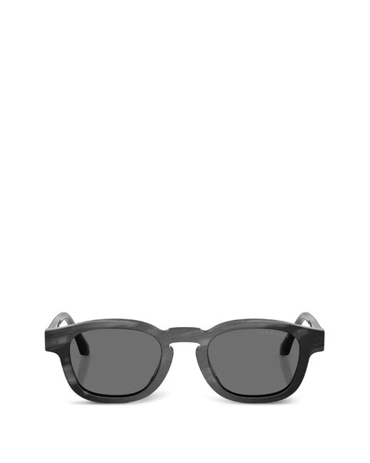 Giorgio Armani Gray Round-Frame Sunglasses