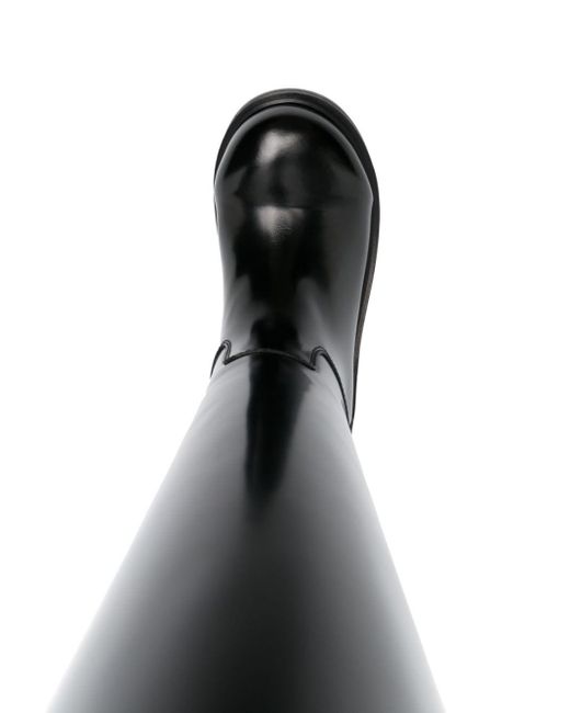 Bottega Veneta Black Patent-leather Knee-high Boots