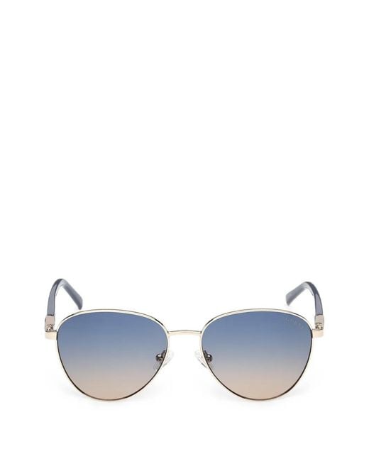 Guess Blue Gradient-Effect Pilot Sunglasses