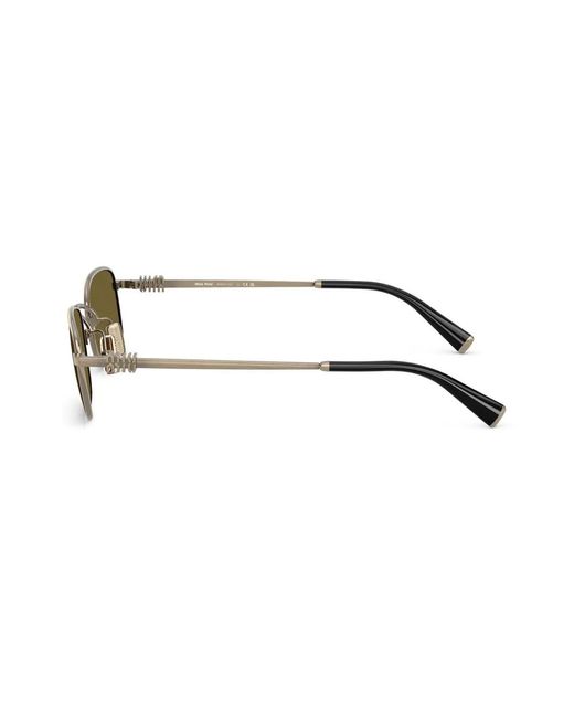 Miu Miu Metallic Rectangle-Frame Sunglasses