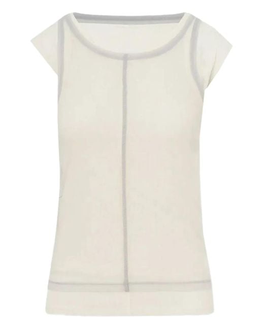 LA PISCINE Natural Seam-Detail T-Shirt