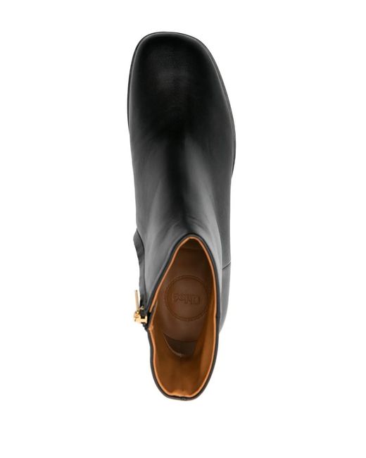 Chloé Black Rebecca 45 Leather Ankle Boots - Women's - Calf Leather