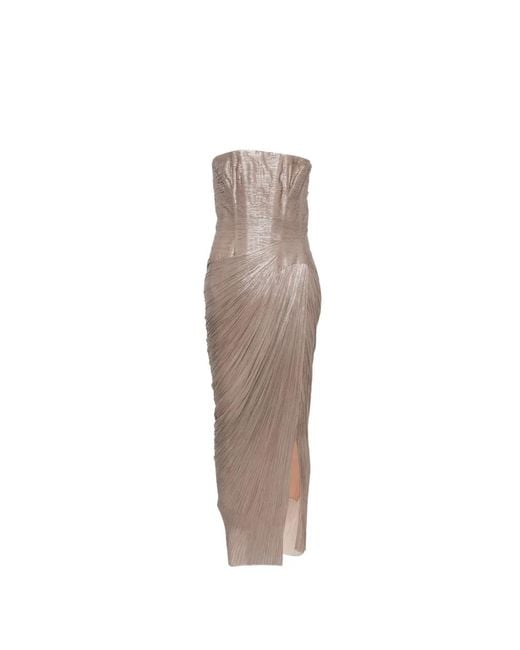 Maria Lucia Hohan Natural Ruby Strapless Midi Dress