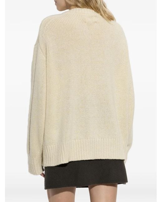Lisa Yang Natural Joyje Ribbed-Trim Sweater