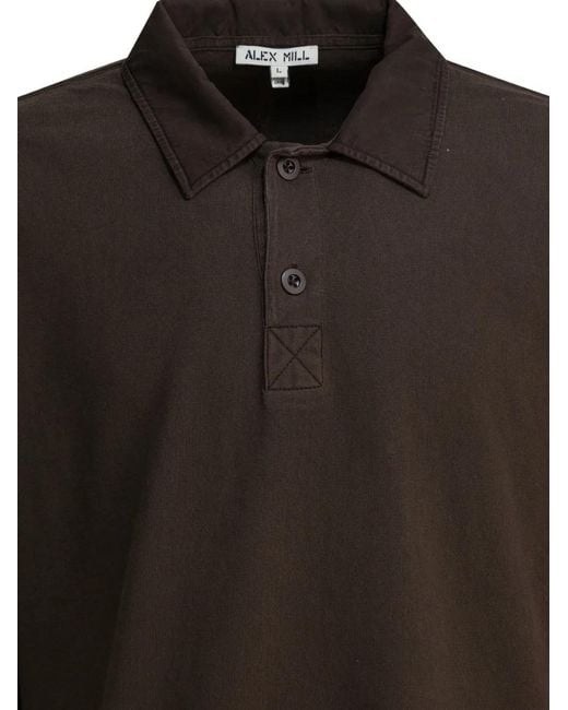 Alex Mill Black Buttoned Polo Shirt for men