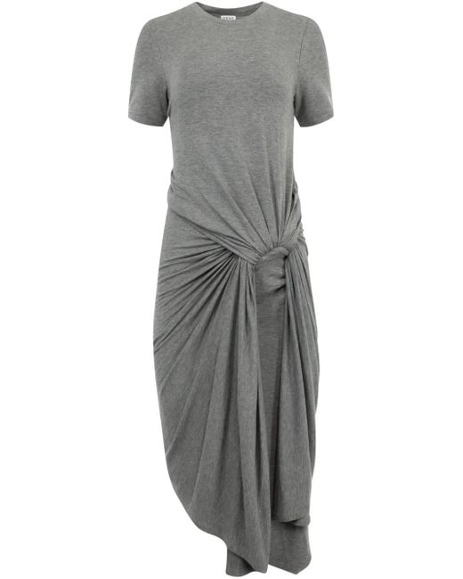 Robe Mi-Longue À Design Drapé Loewe en coloris Gray