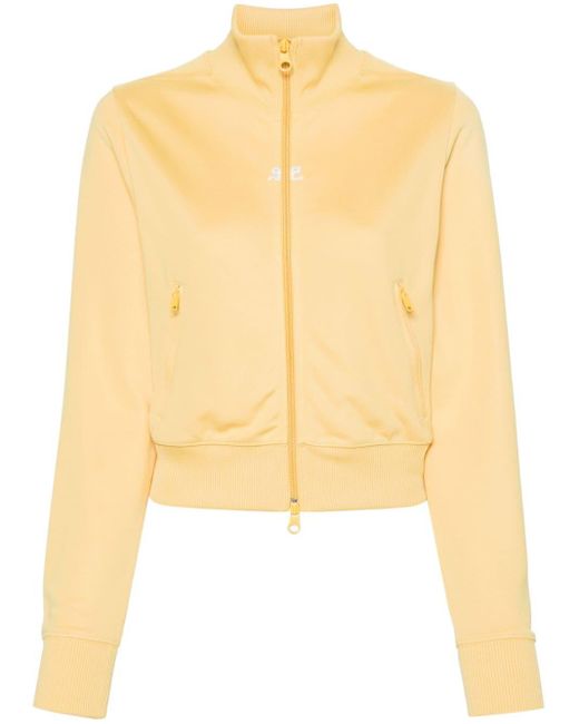 Courreges Yellow Interlock Logo-embroidered Zip-up Sweatshirt