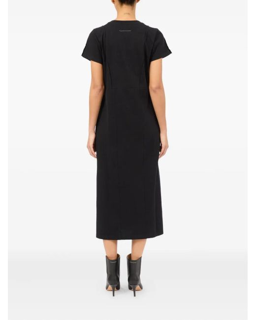 MM6 by Maison Margiela Black Short-Sleeve Midi Dress