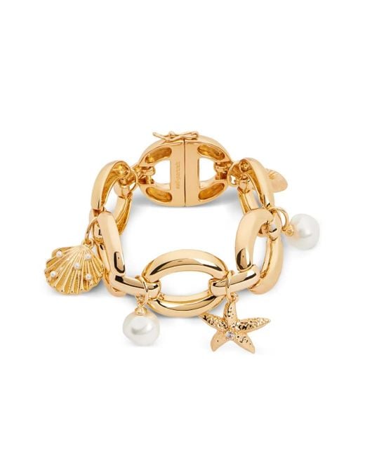 Self-Portrait Metallic Armband mit Perlen