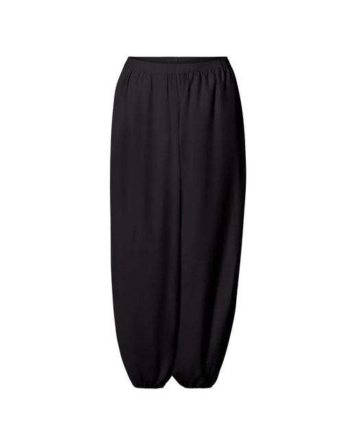 Loulou de Saison Black Elastic-Waist Trousers