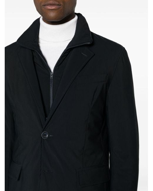 Herno Blue High-neck Button-up Jacket for men