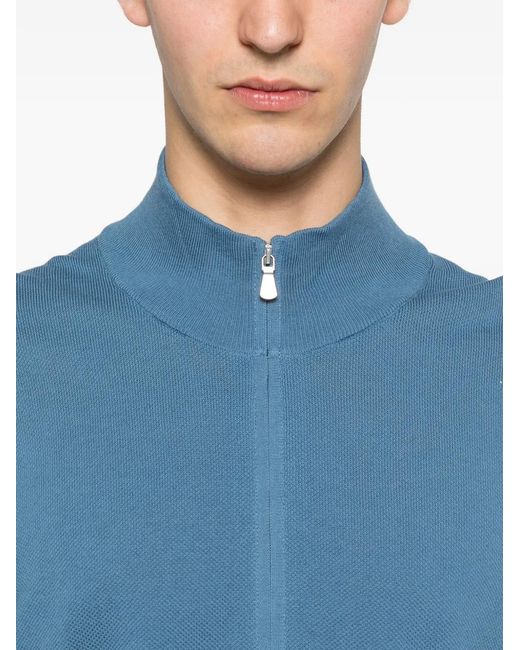 Gran Sasso Blue Sweat À Détail Zippé for men