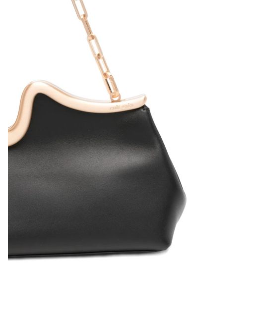 Cult Gaia Black Valma Curved-Frame Chain-Strap Clutch
