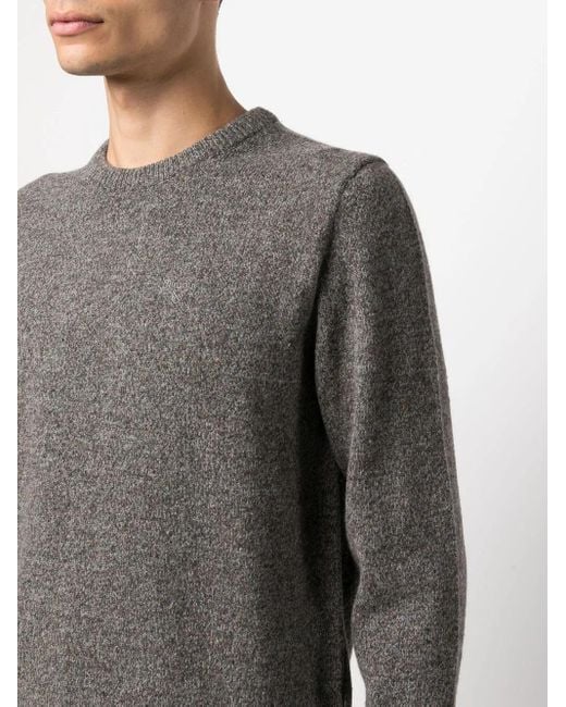 Barbour Gray Crewneck Knitted Jumper for men